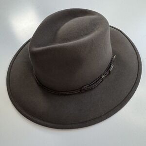 AKUBRA Traveller Pure Fur Felt Hat Brown Unisex Size 56 cm Made in AUSTRALIA